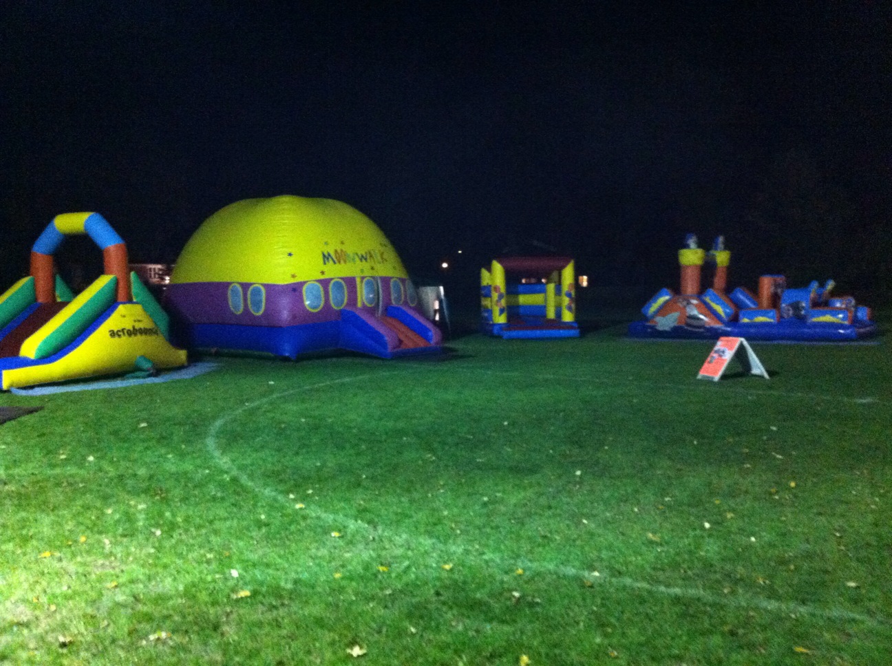 Slightly bigger inflatable setup for a night event